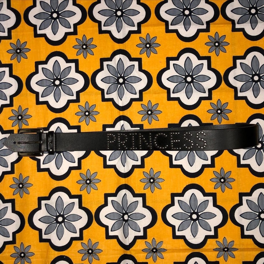 Black Leather "PRINCESS" Belt